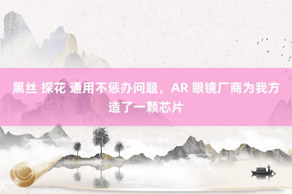 黑丝 探花 通用不惩办问题，AR 眼镜厂商为我方造了一颗芯片