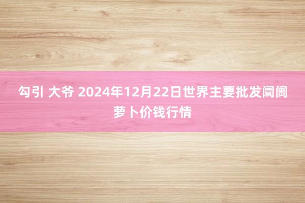 勾引 大爷 2024年12月22日世界主要批发阛阓萝卜价钱行情