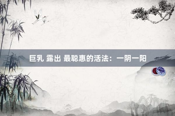 巨乳 露出 最聪惠的活法：一阴一阳