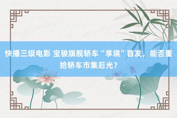 快播三级电影 宝骏旗舰轿车“享境”首发，能否重拾轿车市集后光？