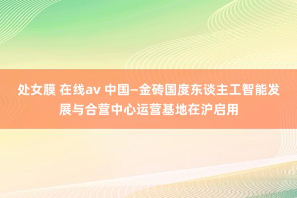 处女膜 在线av 中国—金砖国度东谈主工智能发展与合营中心运营基地在沪启用